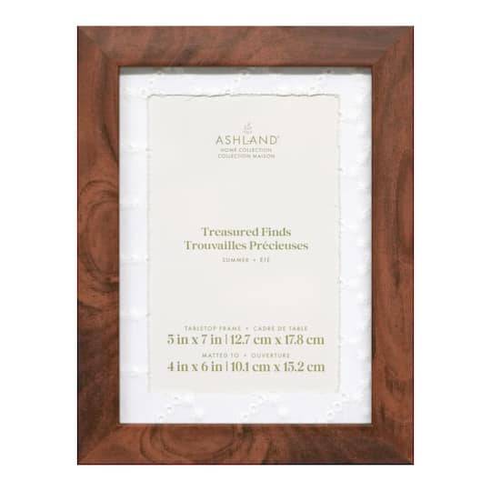 4" x 6" Wood Grain Tabletop Frame with Mat, Treasured Finds by Ashland®